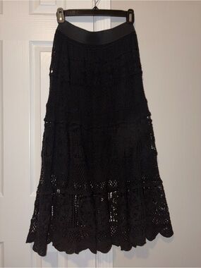 Soho Apparel Black Crochet Maxi Skirt